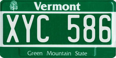VT license plate XYC586