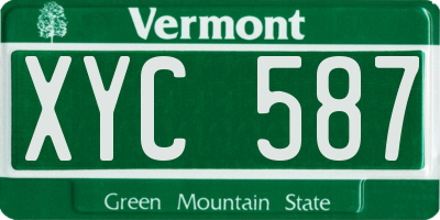 VT license plate XYC587