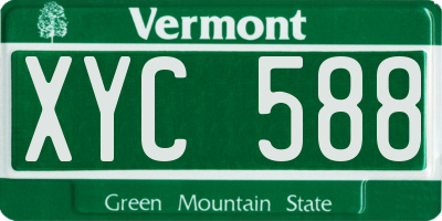 VT license plate XYC588