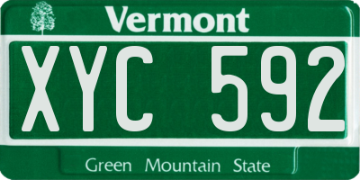 VT license plate XYC592