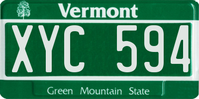 VT license plate XYC594