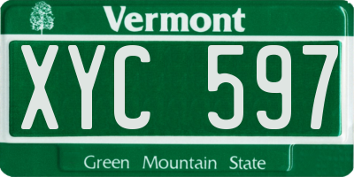 VT license plate XYC597
