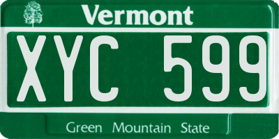 VT license plate XYC599