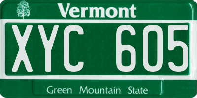 VT license plate XYC605