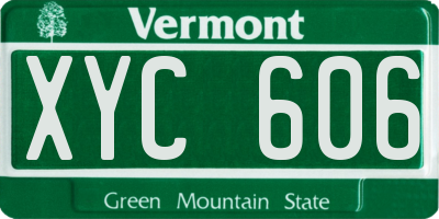 VT license plate XYC606