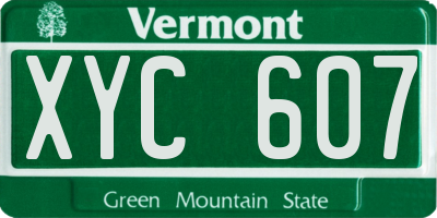 VT license plate XYC607