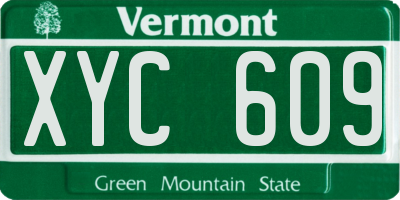 VT license plate XYC609