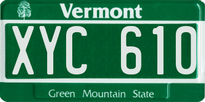 VT license plate XYC610
