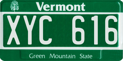 VT license plate XYC616