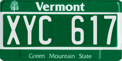 VT license plate XYC617