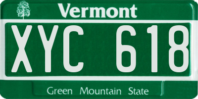 VT license plate XYC618