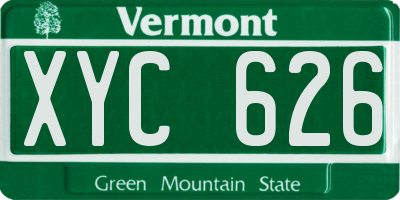 VT license plate XYC626