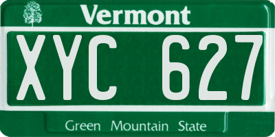 VT license plate XYC627