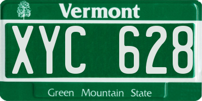 VT license plate XYC628