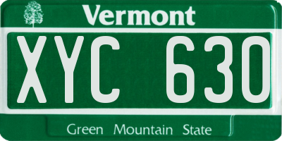 VT license plate XYC630