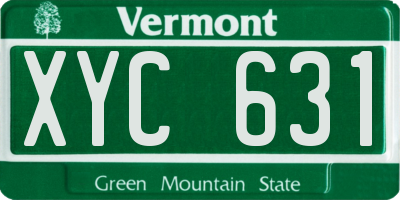 VT license plate XYC631