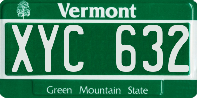 VT license plate XYC632