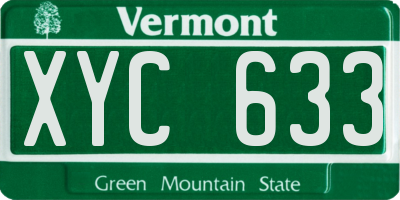 VT license plate XYC633