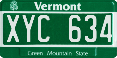 VT license plate XYC634