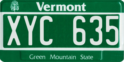 VT license plate XYC635