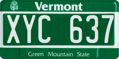 VT license plate XYC637