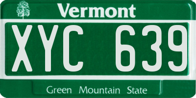 VT license plate XYC639