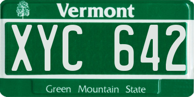 VT license plate XYC642