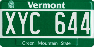 VT license plate XYC644