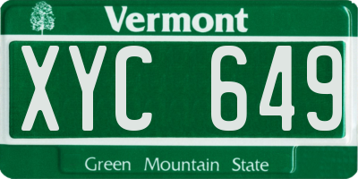VT license plate XYC649