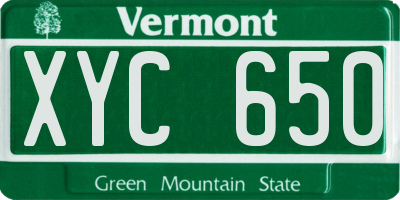 VT license plate XYC650