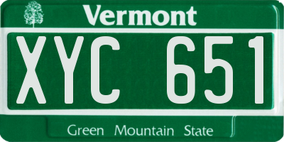 VT license plate XYC651
