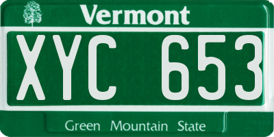 VT license plate XYC653