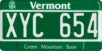VT license plate XYC654