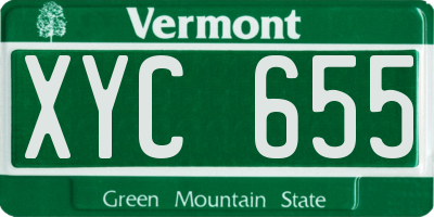 VT license plate XYC655