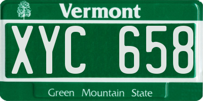 VT license plate XYC658