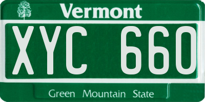 VT license plate XYC660