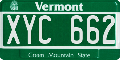 VT license plate XYC662