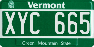 VT license plate XYC665