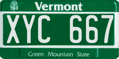 VT license plate XYC667