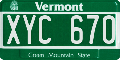 VT license plate XYC670