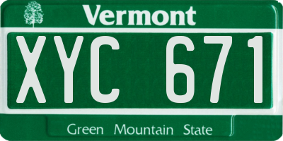 VT license plate XYC671