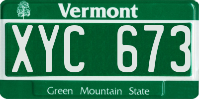VT license plate XYC673