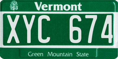 VT license plate XYC674