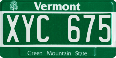 VT license plate XYC675