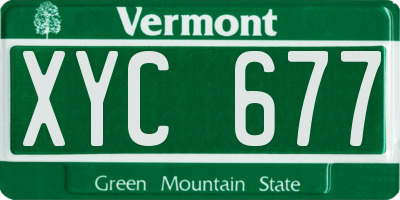 VT license plate XYC677