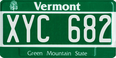 VT license plate XYC682