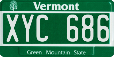 VT license plate XYC686