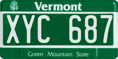VT license plate XYC687