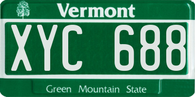 VT license plate XYC688