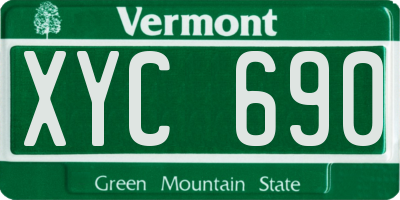 VT license plate XYC690
